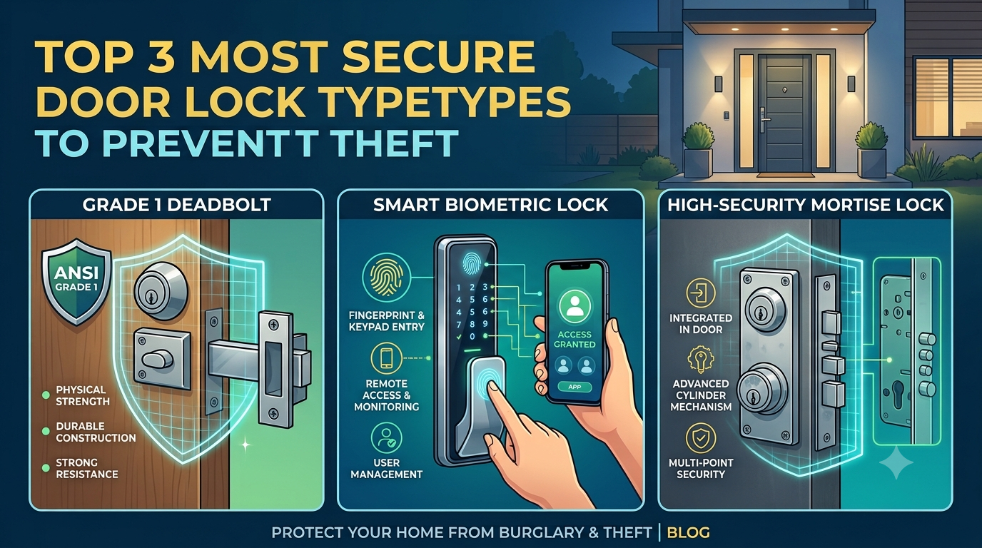 Top 3 Most Secure Door Lock Types to Prevent Theft