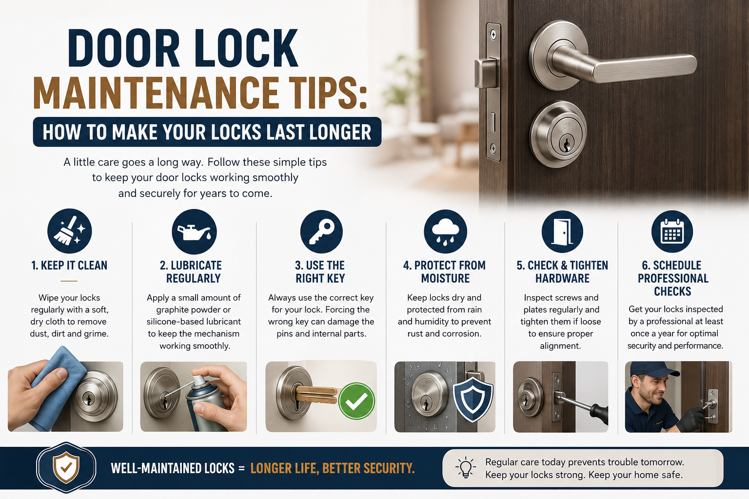 Door Lock Maintenance Tips: How to Make Your Locks Last Longer