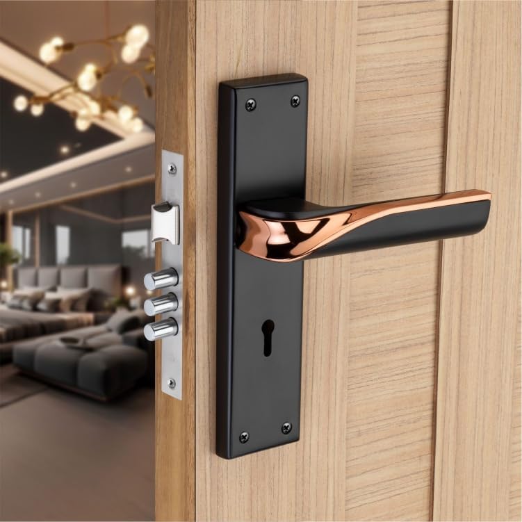 Texa Mortise Door Lock Set Copper Black Finish