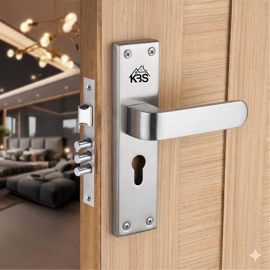 KBS SS Hockey Mortise Door Handle Lockset